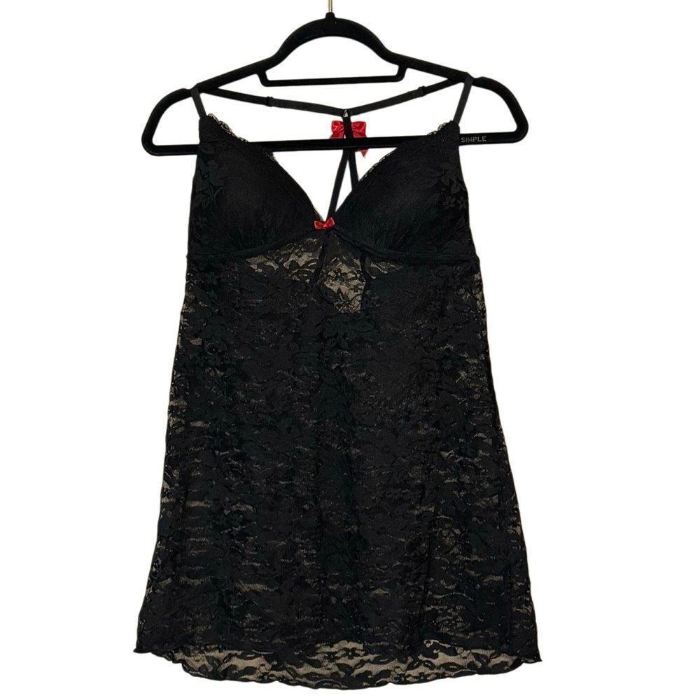 Vintage Ambrielle Women's Padded Lace Sleepwear Babydoll  Lingerie Size Large